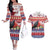 Kiribati Christmas Couples Matching Off The Shoulder Long Sleeve Dress and Hawaiian Shirt Frigatebird Santa Tekeraoi n te Kiritimati - Polynesian Pride