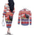 Kiribati Christmas Couples Matching Off The Shoulder Long Sleeve Dress and Long Sleeve Button Shirt Frigatebird Santa Tekeraoi n te Kiritimati - Polynesian Pride