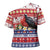 Kiribati Christmas Cross Shoulder Shirt Frigatebird Santa Tekeraoi n te Kiritimati - Polynesian Pride