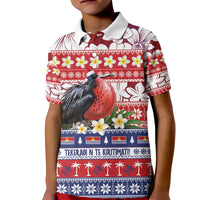 Kiribati Christmas Kid Polo Shirt Frigatebird Santa Tekeraoi n te Kiritimati - Polynesian Pride