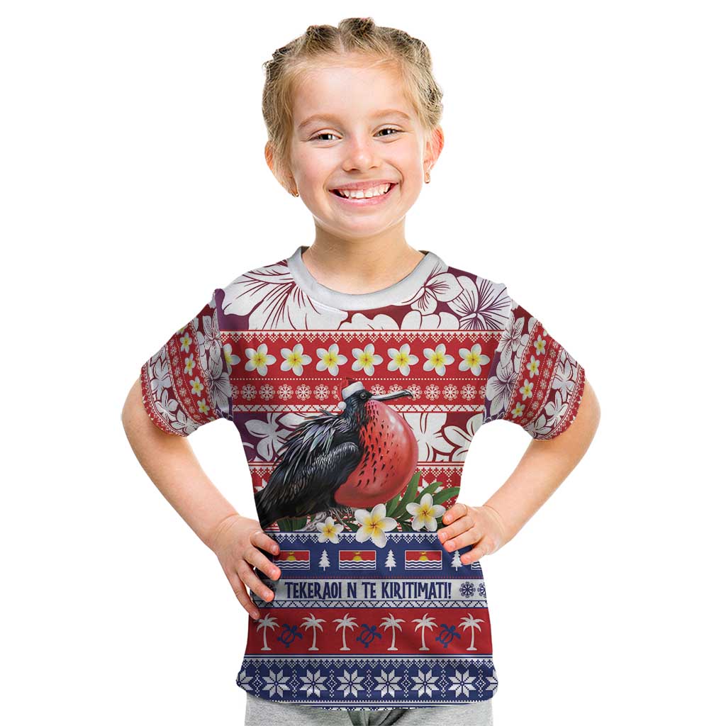 Kiribati Christmas Kid T Shirt Frigatebird Santa Tekeraoi n te Kiritimati - Polynesian Pride