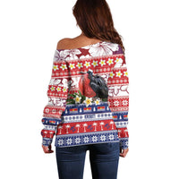 Kiribati Christmas Off Shoulder Sweater Frigatebird Santa Tekeraoi n te Kiritimati - Polynesian Pride