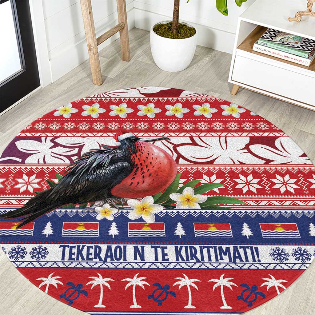 Kiribati Christmas Round Carpet Frigatebird Santa Tekeraoi n te Kiritimati - Polynesian Pride
