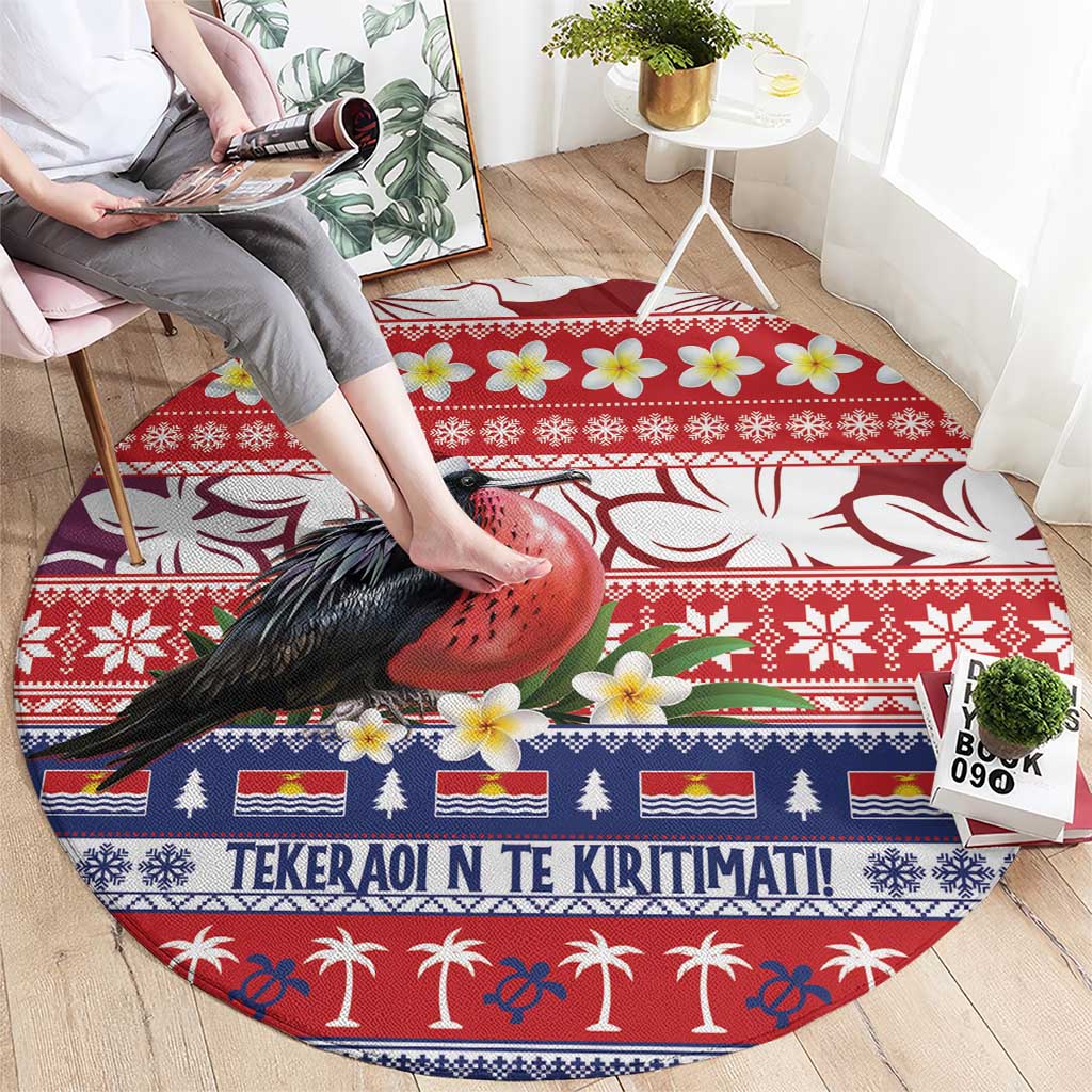 Kiribati Christmas Round Carpet Frigatebird Santa Tekeraoi n te Kiritimati - Polynesian Pride
