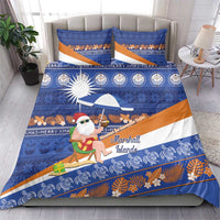 Marshall Islands Christmas Bedding Set Beachy Santa Monono ilo raaneoan Nejin - Polynesian Pride