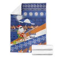 Marshall Islands Christmas Blanket Beachy Santa Monono ilo raaneoan Nejin - Polynesian Pride
