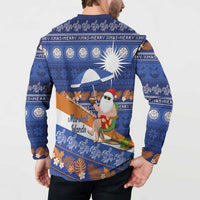 Marshall Islands Christmas Button Sweatshirt Beachy Santa Monono ilo raaneoan Nejin - Polynesian Pride