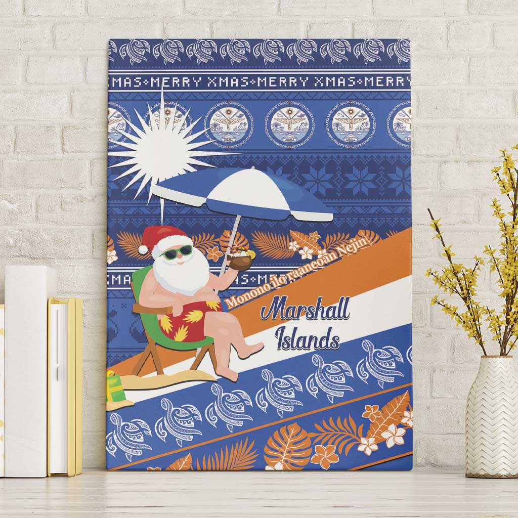 Marshall Islands Christmas Canvas Wall Art Beachy Santa Monono ilo raaneoan Nejin - Polynesian Pride