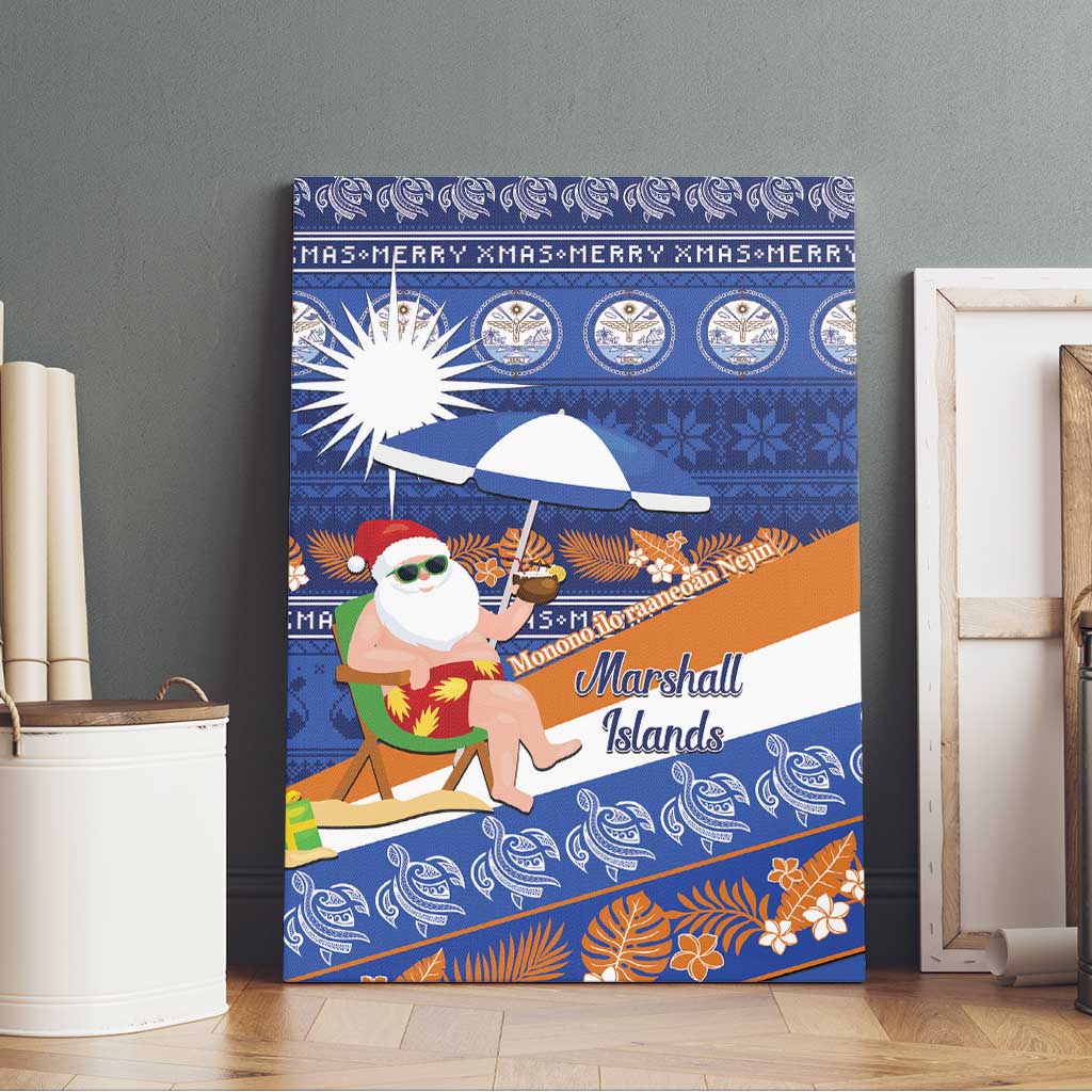 Marshall Islands Christmas Canvas Wall Art Beachy Santa Monono ilo raaneoan Nejin - Polynesian Pride