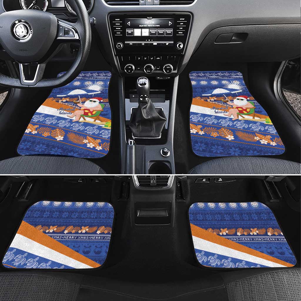 Marshall Islands Christmas Car Mats Beachy Santa Monono ilo raaneoan Nejin - Polynesian Pride