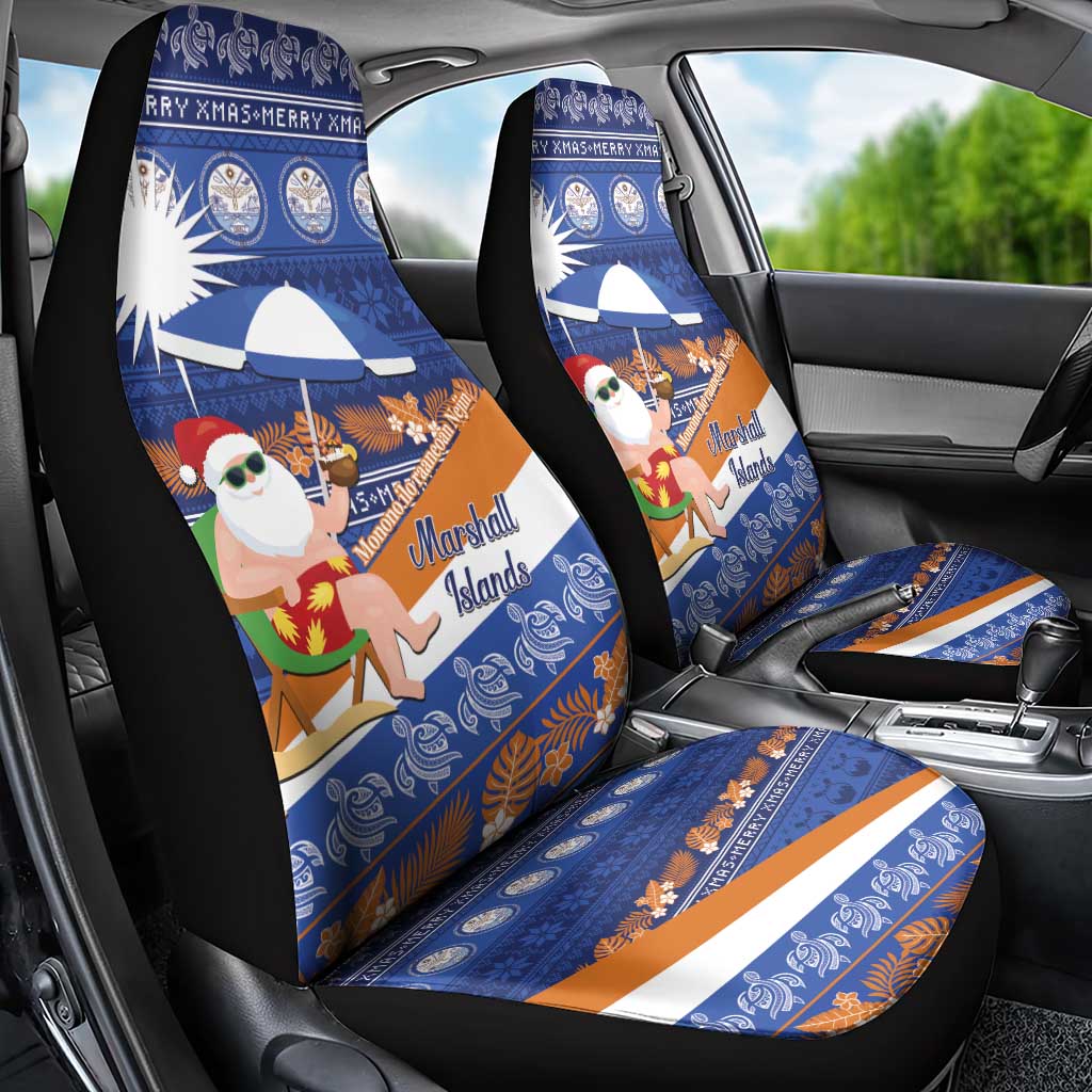 Marshall Islands Christmas Car Seat Cover Beachy Santa Monono ilo raaneoan Nejin - Polynesian Pride