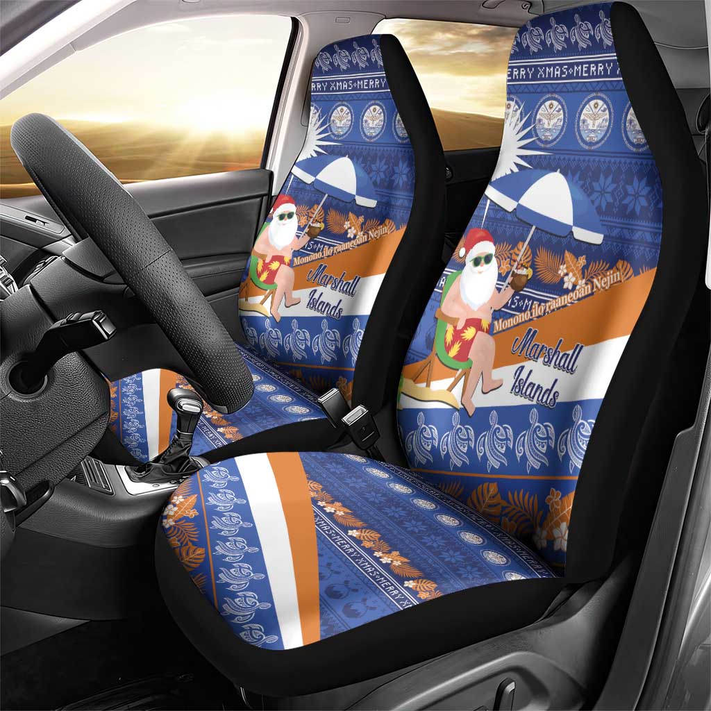 Marshall Islands Christmas Car Seat Cover Beachy Santa Monono ilo raaneoan Nejin - Polynesian Pride
