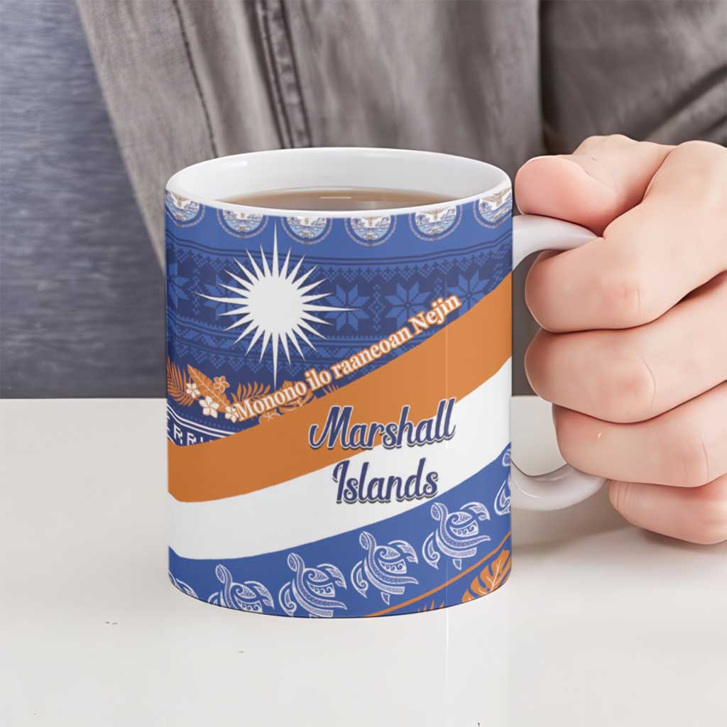 Marshall Islands Christmas Ceramic Mug Beachy Santa Monono ilo raaneoan Nejin - Polynesian Pride