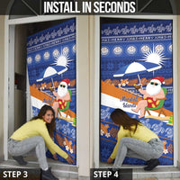 Marshall Islands Christmas Door Cover Beachy Santa Monono ilo raaneoan Nejin - Polynesian Pride