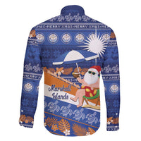Marshall Islands Christmas Family Matching Long Sleeve Bodycon Dress and Hawaiian Shirt Beachy Santa Monono ilo raaneoan Nejin - Polynesian Pride