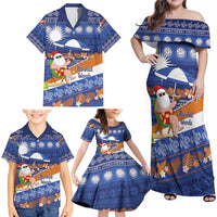Marshall Islands Christmas Family Matching Off Shoulder Maxi Dress and Hawaiian Shirt Beachy Santa Monono ilo raaneoan Nejin - Polynesian Pride