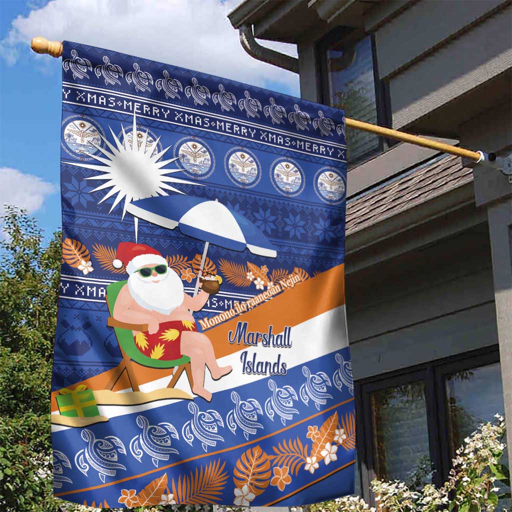Marshall Islands Christmas Garden Flag Beachy Santa Monono ilo raaneoan Nejin - Polynesian Pride