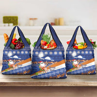 Marshall Islands Christmas Grocery Bag Beachy Santa Monono ilo raaneoan Nejin - Polynesian Pride