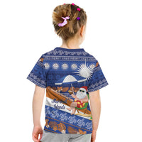 Marshall Islands Christmas Kid T Shirt Beachy Santa Monono ilo raaneoan Nejin - Polynesian Pride