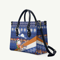 Marshall Islands Christmas Leather Bag Beachy Santa Monono ilo raaneoan Nejin - Polynesian Pride