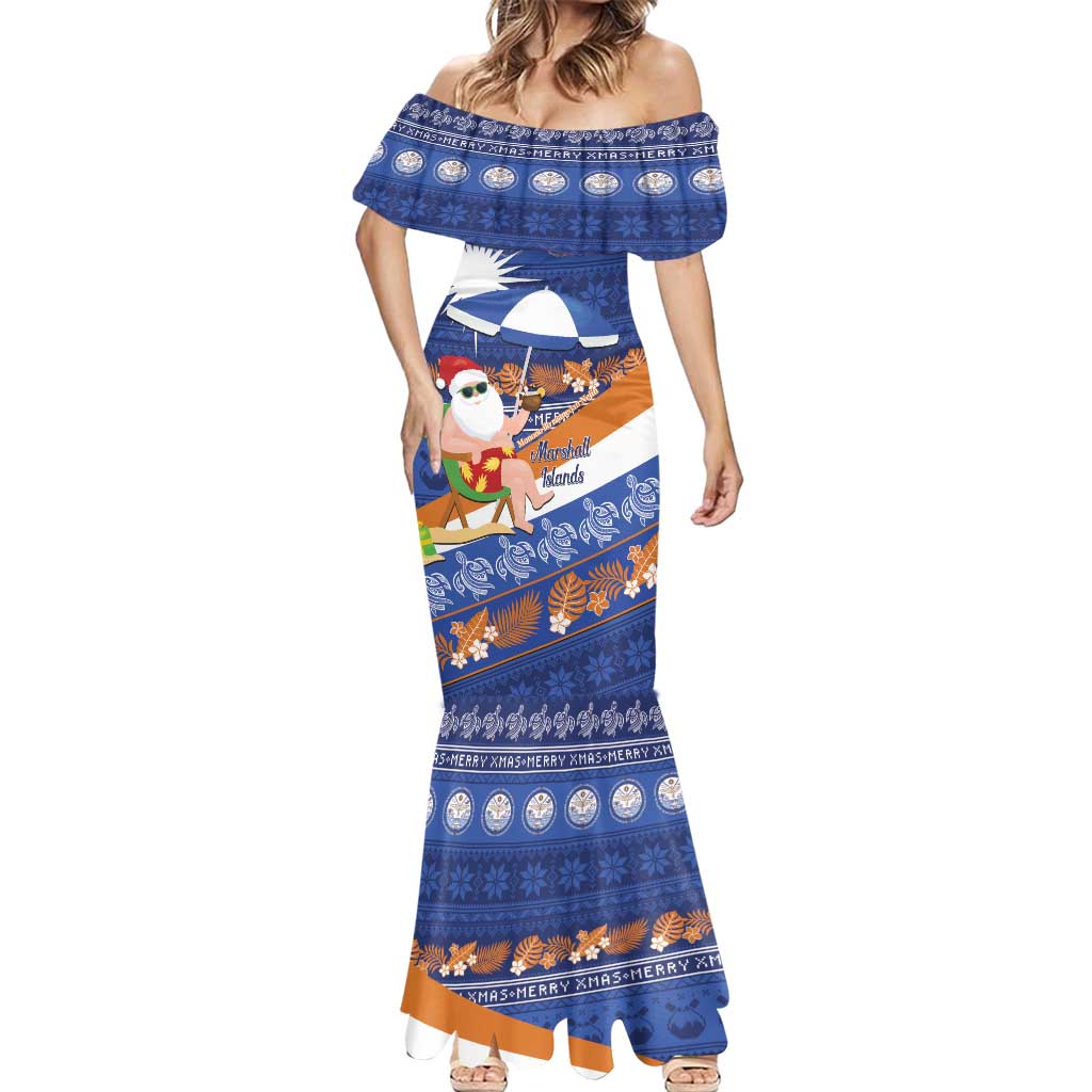Marshall Islands Christmas Mermaid Dress Beachy Santa Monono ilo raaneoan Nejin - Polynesian Pride