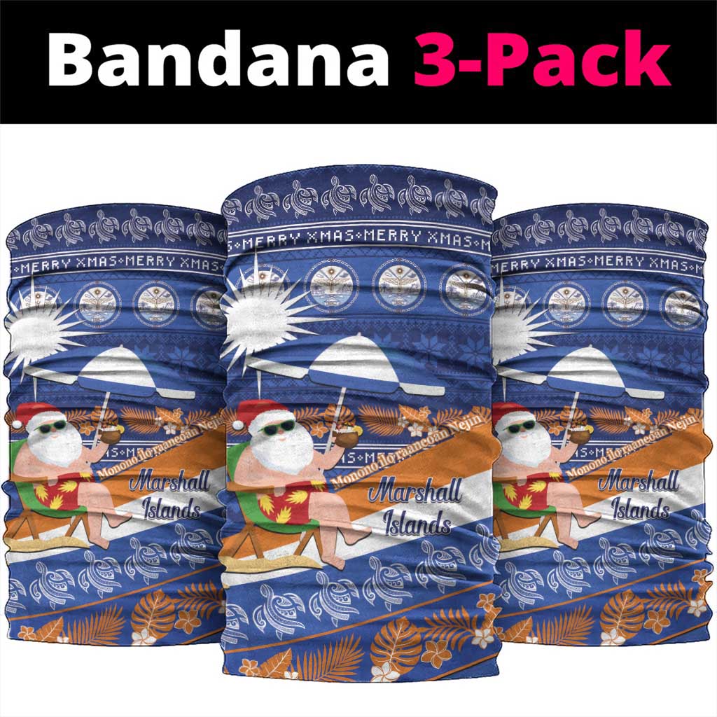 Marshall Islands Christmas Neck Gaiter Beachy Santa Monono ilo raaneoan Nejin - Polynesian Pride