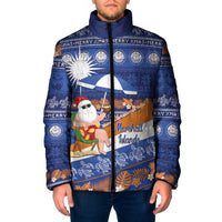 Marshall Islands Christmas Padded Jacket Beachy Santa Monono ilo raaneoan Nejin - Polynesian Pride