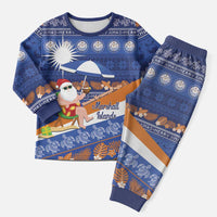 Marshall Islands Christmas Pajama Set Beachy Santa Monono ilo raaneoan Nejin - Polynesian Pride