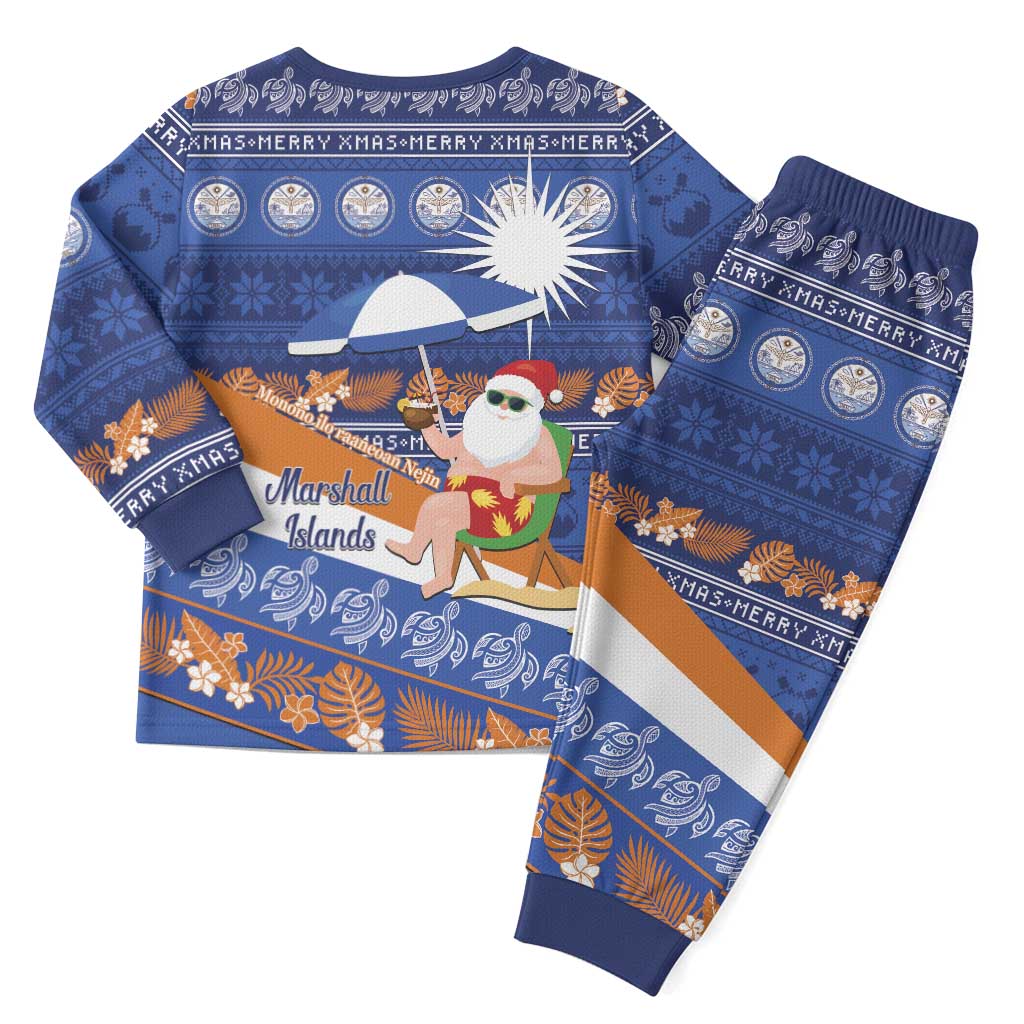 Marshall Islands Christmas Pajama Set Beachy Santa Monono ilo raaneoan Nejin - Polynesian Pride