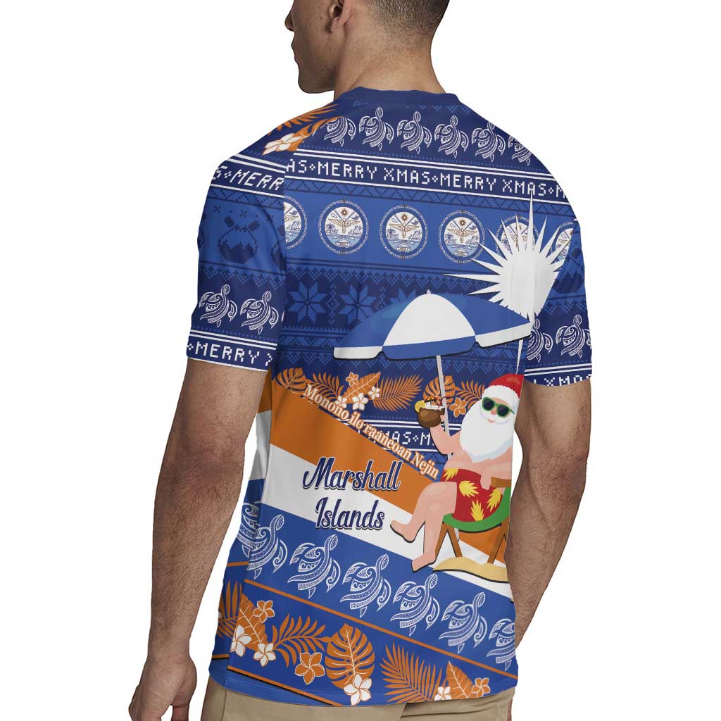 Marshall Islands Christmas Rugby Jersey Beachy Santa Monono ilo raaneoan Nejin - Polynesian Pride