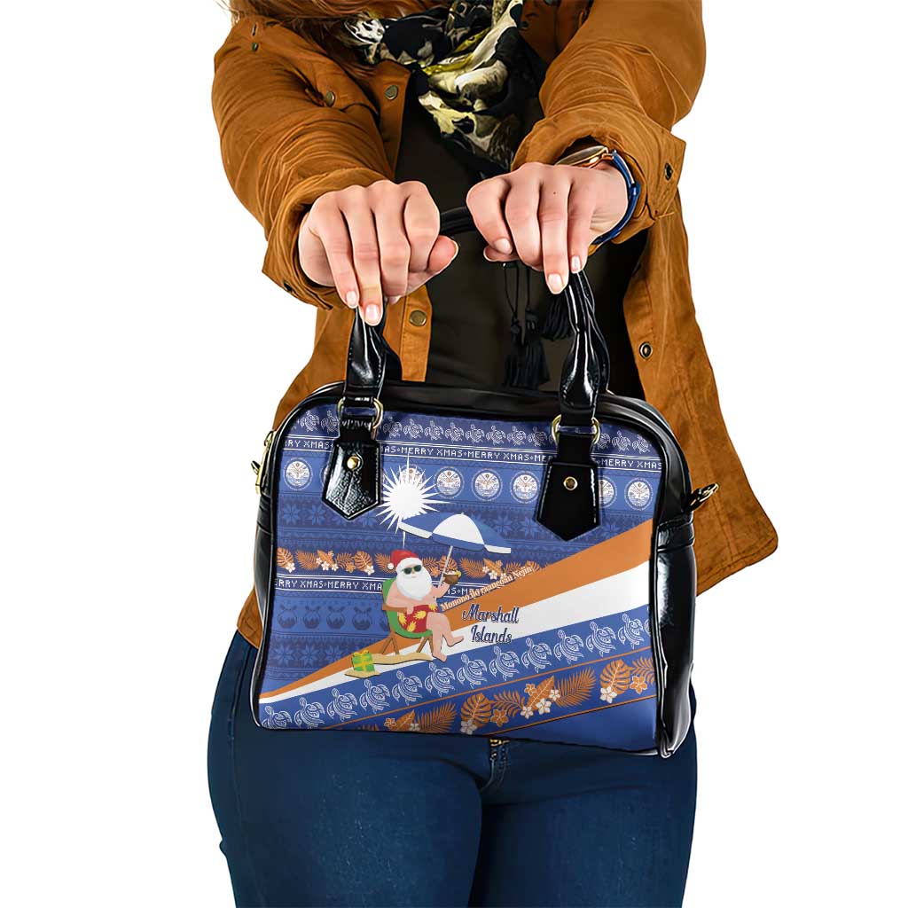 Marshall Islands Christmas Shoulder Handbag Beachy Santa Monono ilo raaneoan Nejin - Polynesian Pride