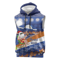 Marshall Islands Christmas Sleeveless Hoodie Beachy Santa Monono ilo raaneoan Nejin - Polynesian Pride
