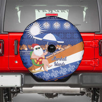 Marshall Islands Christmas Spare Tire Cover Beachy Santa Monono ilo raaneoan Nejin - Polynesian Pride