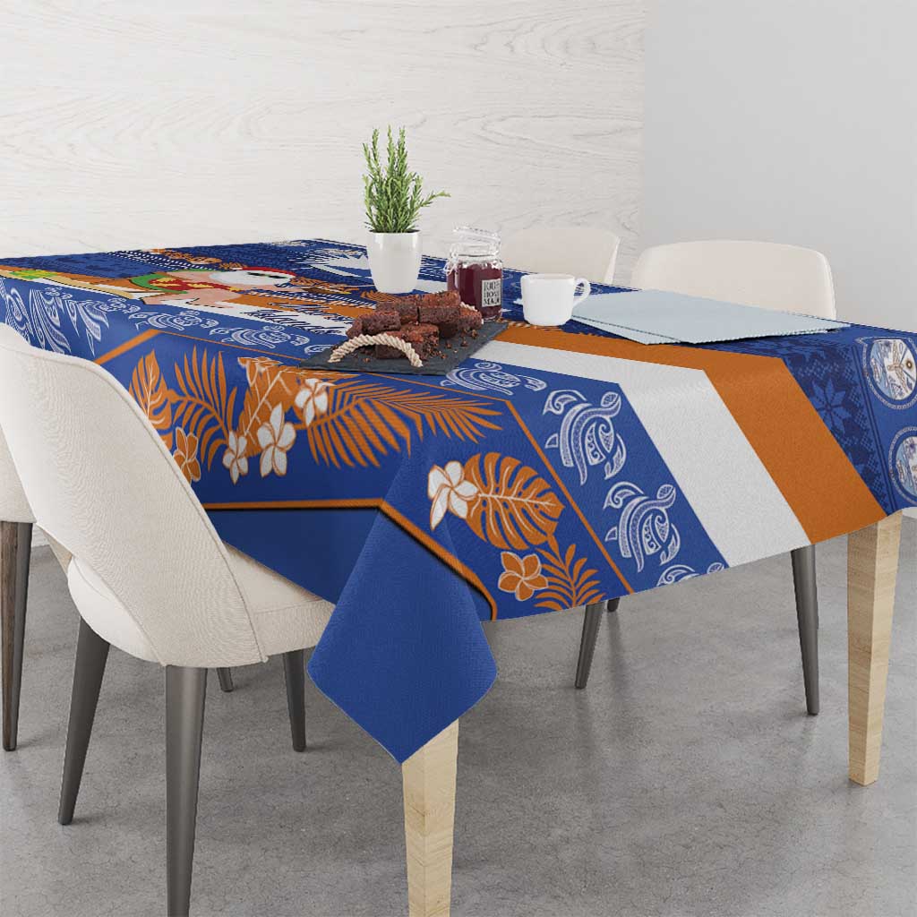 Marshall Islands Christmas Tablecloth Beachy Santa Monono ilo raaneoan Nejin - Polynesian Pride