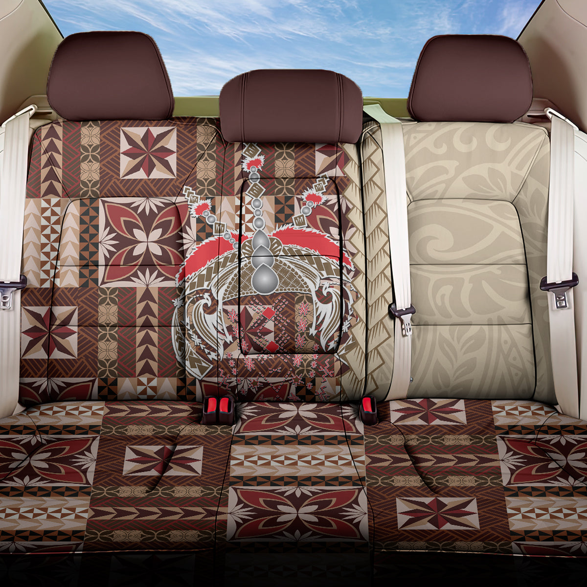 Samoa Tapau Back Car Seat Cover Samoan Siapo Pattern