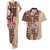Samoa Tapau Couples Matching Tank Maxi Dress and Hawaiian Shirt Samoan Siapo Pattern LT14 Brown - Polynesian Pride