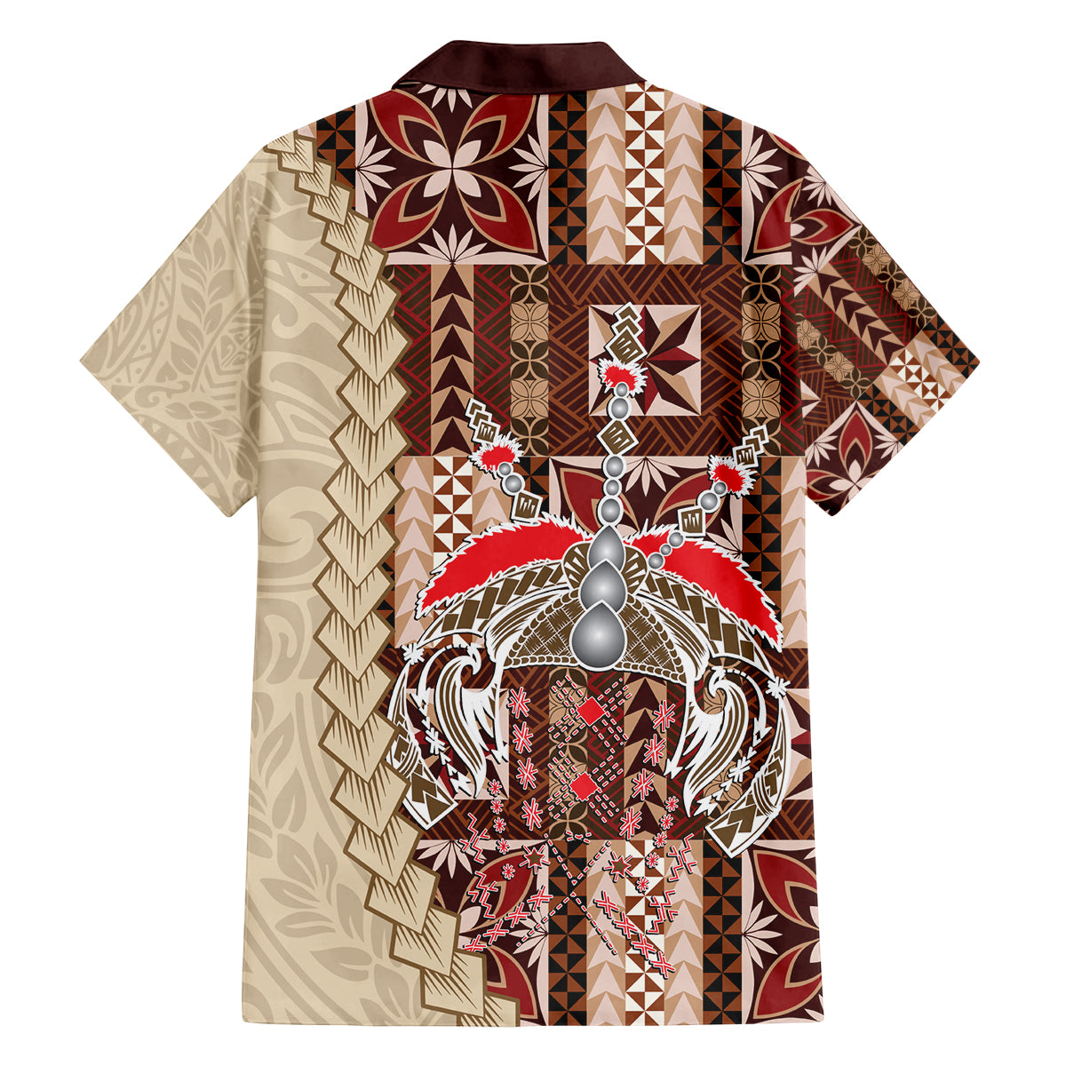 Samoa Tapau Family Matching Summer Maxi Dress and Hawaiian Shirt Samoan Siapo Pattern LT14 - Polynesian Pride