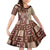 Samoa Tapau Family Matching Tank Maxi Dress and Hawaiian Shirt Samoan Siapo Pattern LT14 Daughter's Dress Brown - Polynesian Pride