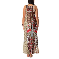 Samoa Tapau Family Matching Tank Maxi Dress and Hawaiian Shirt Samoan Siapo Pattern LT14 - Polynesian Pride