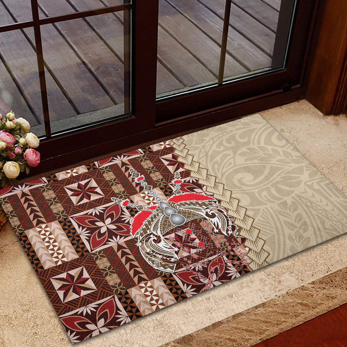 Samoa Tapau Rubber Doormat Samoan Siapo Pattern LT14 - Polynesian Pride