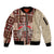 Samoa Tapau Sleeve Zip Bomber Jacket Samoan Siapo Pattern LT14 Unisex Brown - Polynesian Pride