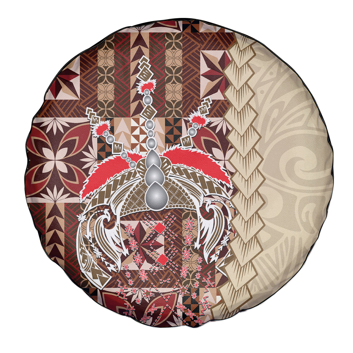Samoa Tapau Spare Tire Cover Samoan Siapo Pattern LT14 - Polynesian Pride