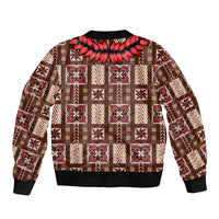 Samoa Siapo Bomber Jacket Tapa Pattern Mix Ula Fala Hibiscus LT14 - Polynesian Pride