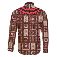 Samoa Siapo Family Matching Off Shoulder Maxi Dress and Hawaiian Shirt Tapa Pattern Mix Ula Fala Hibiscus LT14 - Polynesian Pride