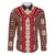 Samoa Siapo Family Matching Tank Maxi Dress and Hawaiian Shirt Tapa Pattern Mix Ula Fala Hibiscus LT14 Dad's Shirt - Long Sleeve Brown - Polynesian Pride