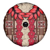Samoa Siapo Spare Tire Cover Tapa Pattern Mix Ula Fala Hibiscus LT14 - Polynesian Pride