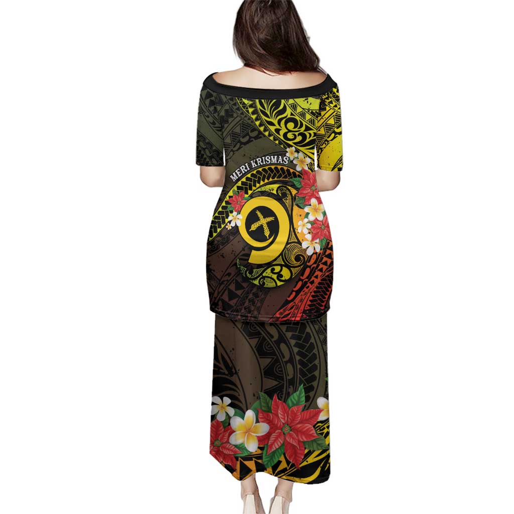 Vanuatu Christmas Family Matching Puletasi and Hawaiian Shirt Vanuatuan Pig Tusk - Meri Krismas!