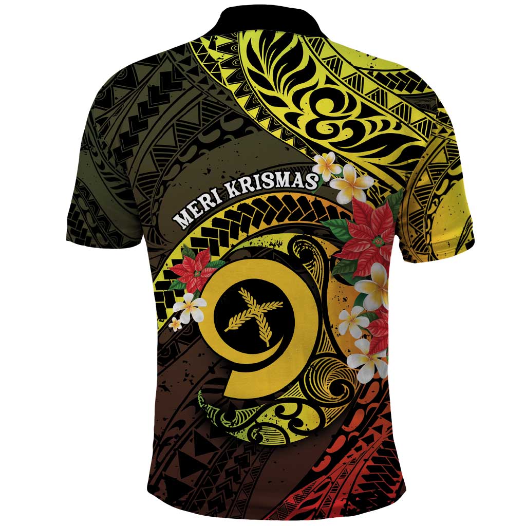 Vanuatu Christmas Polo Shirt Vanuatuan Pig Tusk - Meri Krismas!