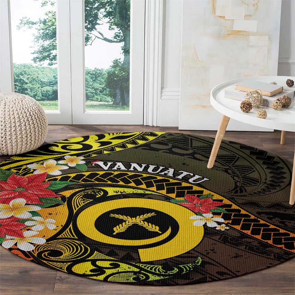 Vanuatu Christmas Round Carpet Vanuatuan Pig Tusk - Meri Krismas!