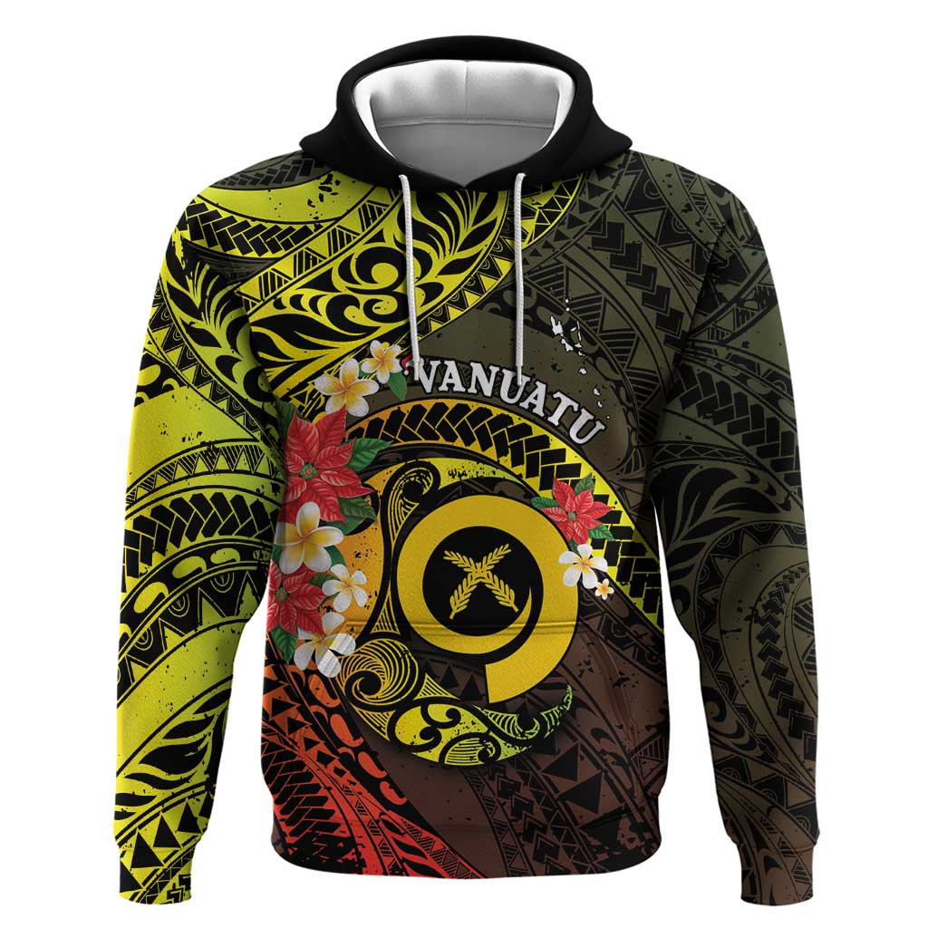Vanuatu Christmas Zip Hoodie Vanuatuan Pig Tusk - Meri Krismas! LT14 Pullover Hoodie Black - Polynesian Pride